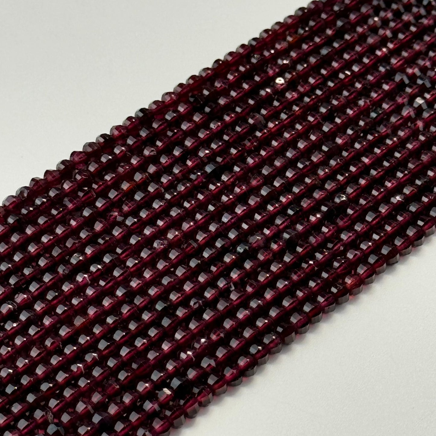 Grape Garnet Faceted Rondelle Beads - Single Cut Rondelle