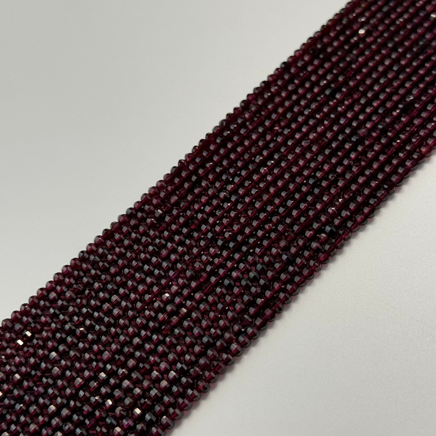Grape Garnet Faceted Rondelle Beads - Single Cut Rondelle