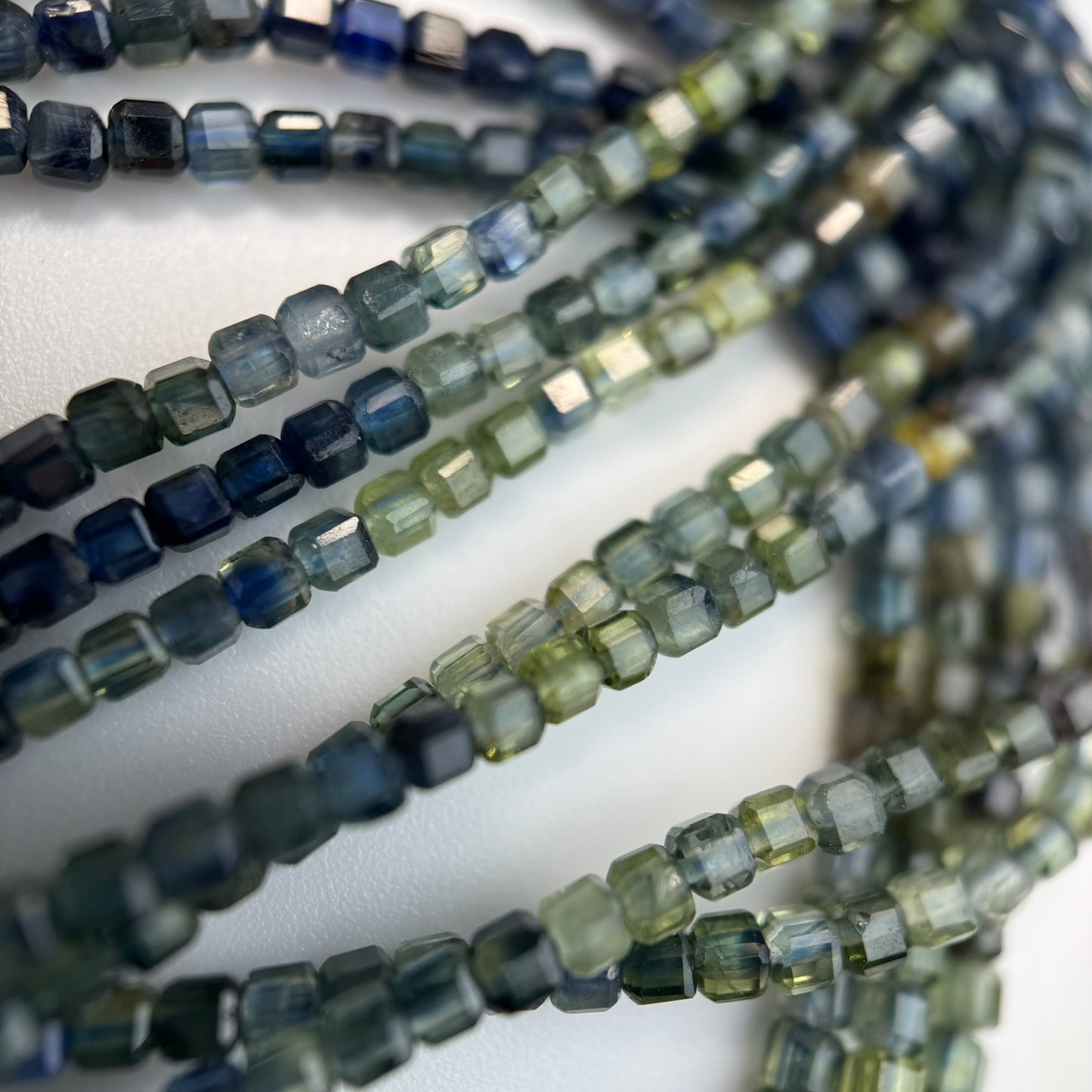Sapphire Faceted Square Beads