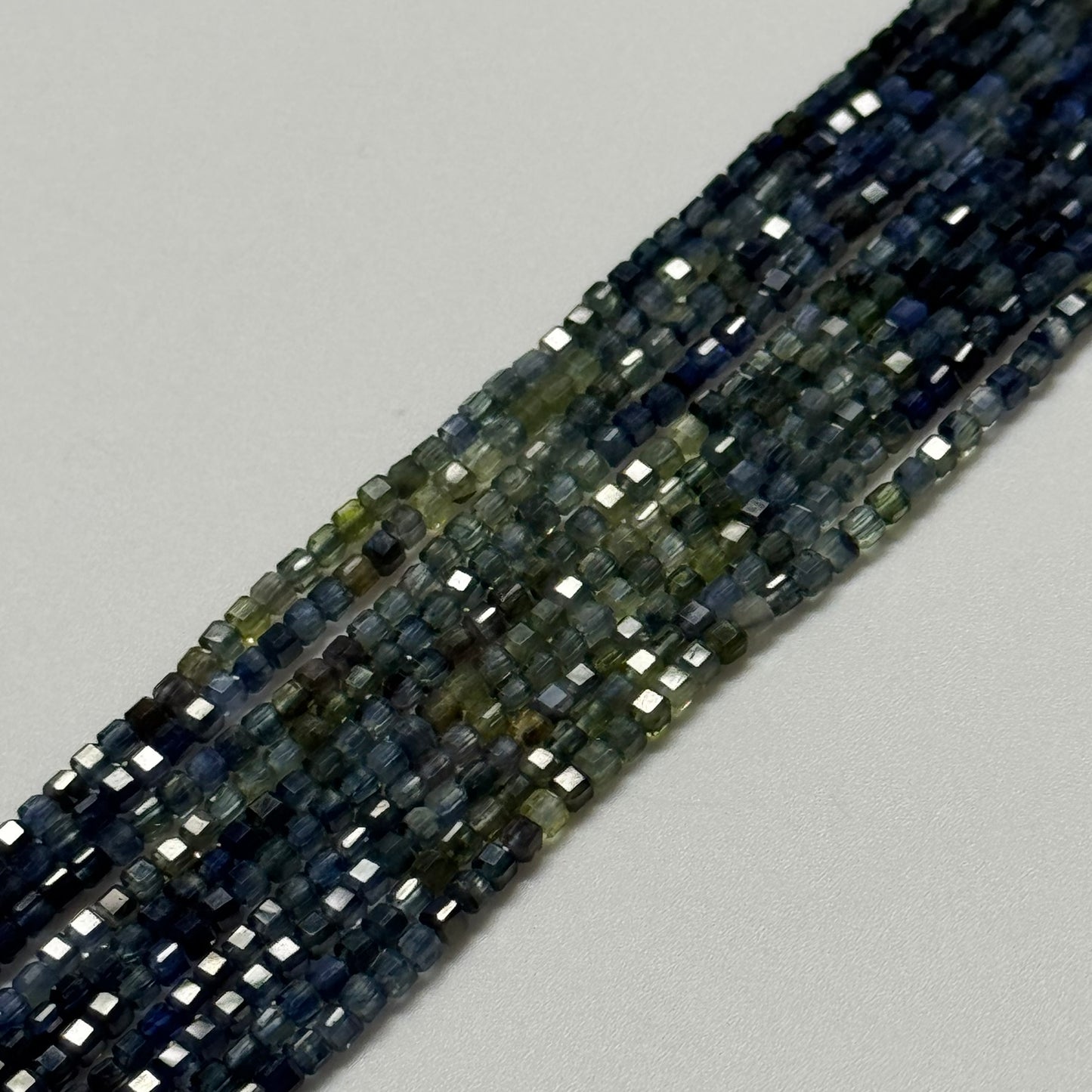 Sapphire Faceted Square Beads