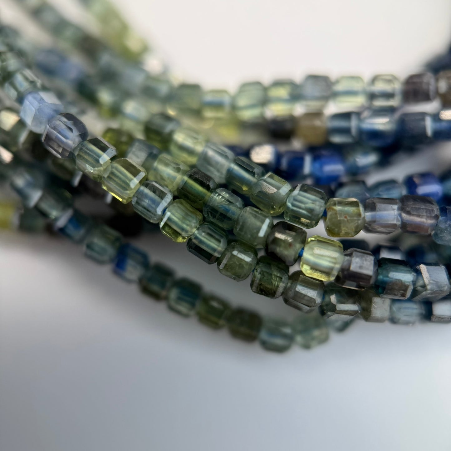 Sapphire Faceted Square Beads