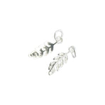 925 Sterling Silver Leaf Charm CZ