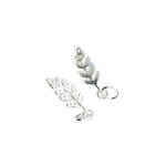 925 Sterling Silver Leaf Charm CZ