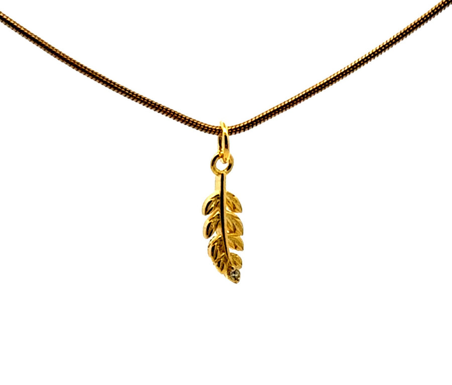 925 Sterling Silver Leaf Charm CZ