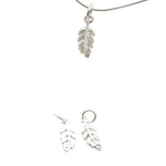 925 Sterling Silver Leaf Charm CZ
