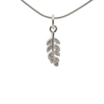 925 Sterling Silver Leaf Charm CZ