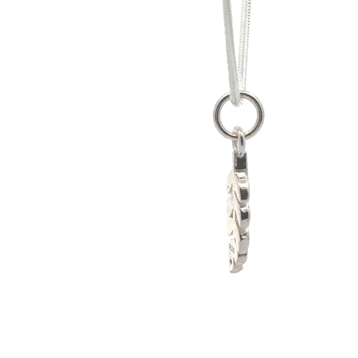 925 Sterling Silver Leaf Charm CZ
