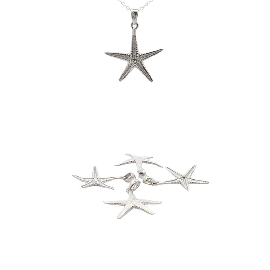 925 Sterling Silver Japanese Starfish Charm (Pendant)