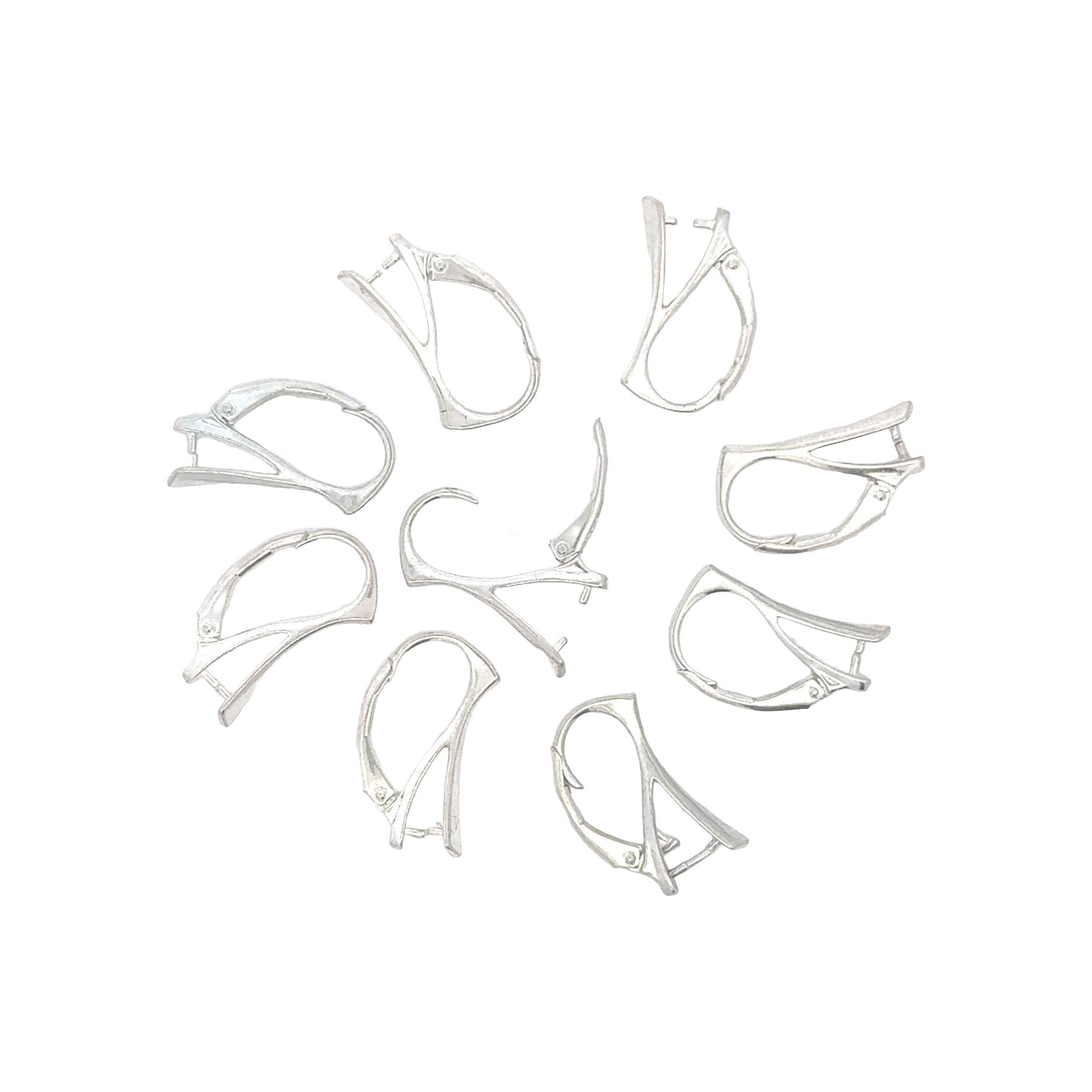 925 Sterling Silver Pack of 4 Pinch Bail Lever Back Earrings