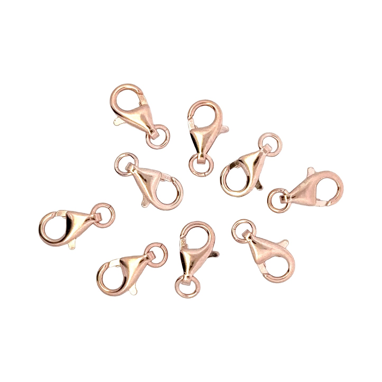925 Sterling Silver Pack of 5 Pearl Shaped Lobster Clasp