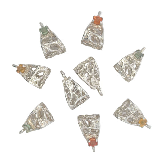 925 Sterling Silver Handmade Heavy Bail with Natural Sapphire