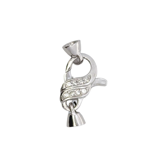 925 Sterling Silver Lobster Clasp with CZ