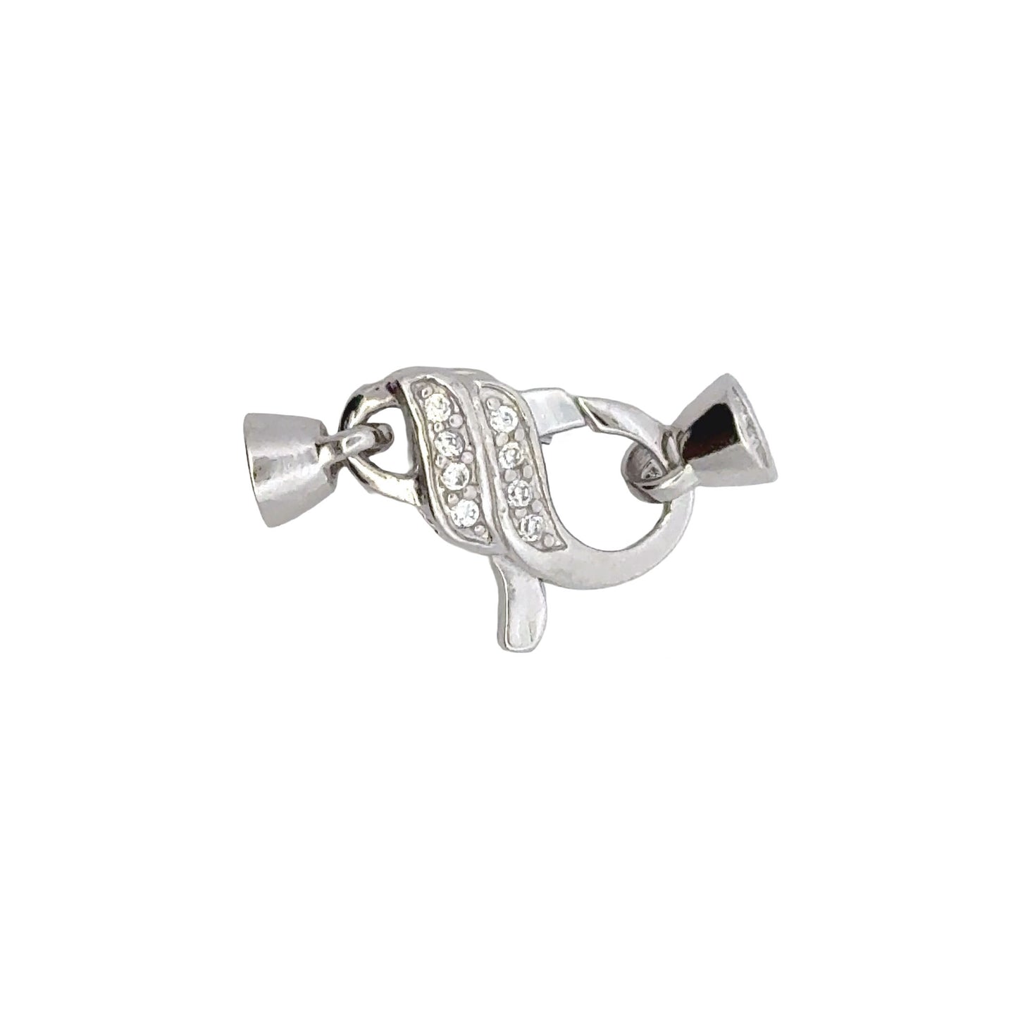 925 Sterling Silver Lobster Clasp with CZ