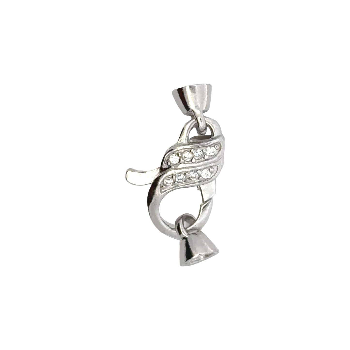 925 Sterling Silver Lobster Clasp with CZ