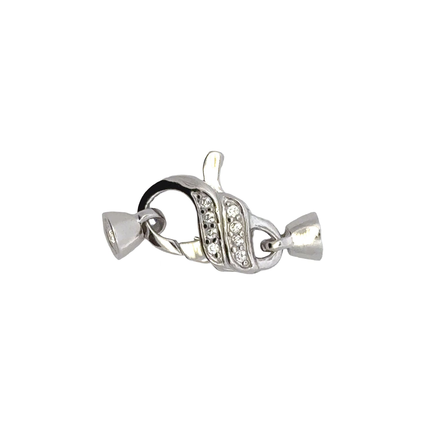 925 Sterling Silver Lobster Clasp with CZ