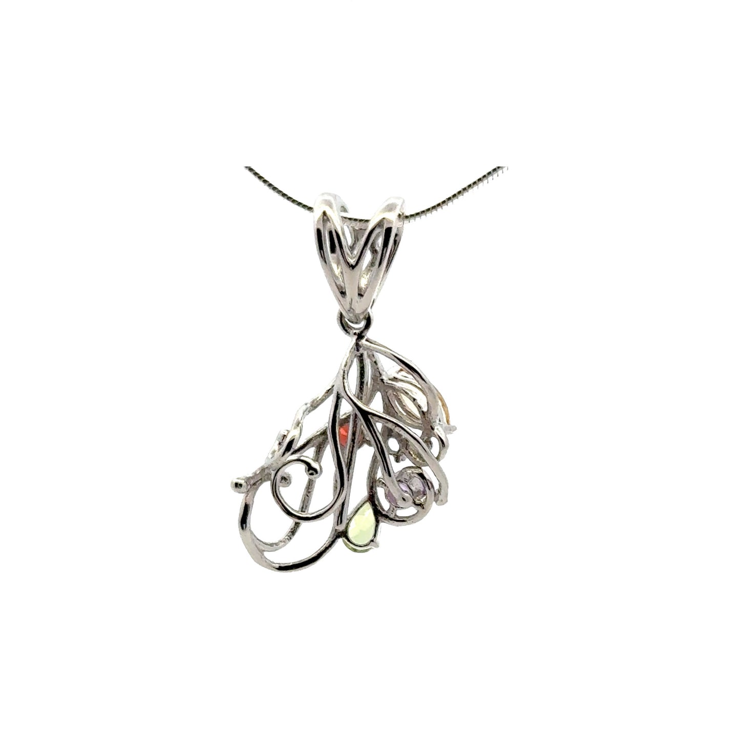 925 Sterling Silver Flaxible Wire Glue Bail with Natural Citrine, Topaz, Garrnet, Peridot, Amethyst Stones