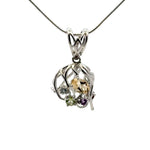 925 Sterling Silver Flaxible Wire Glue Bail with Natural Citrine, Topaz, Garrnet, Peridot, Amethyst Stones