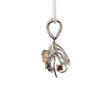 925 Sterling Silver Flaxible Wire Glue Bail with Natural Citrine, Topaz, Garrnet, Peridot, Amethyst Stones