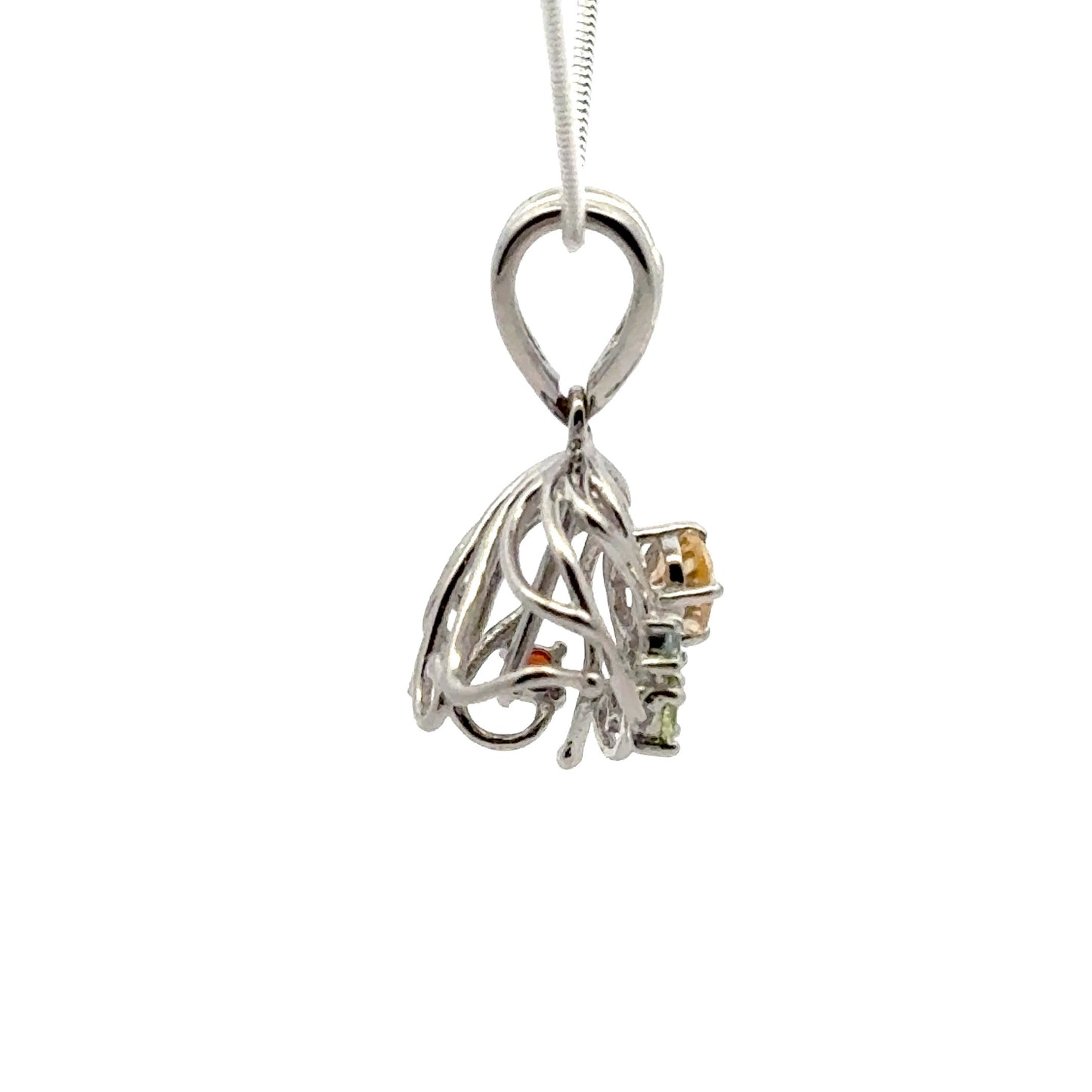 925 Sterling Silver Flaxible Wire Glue Bail with Natural Citrine, Topaz, Garrnet, Peridot, Amethyst Stones