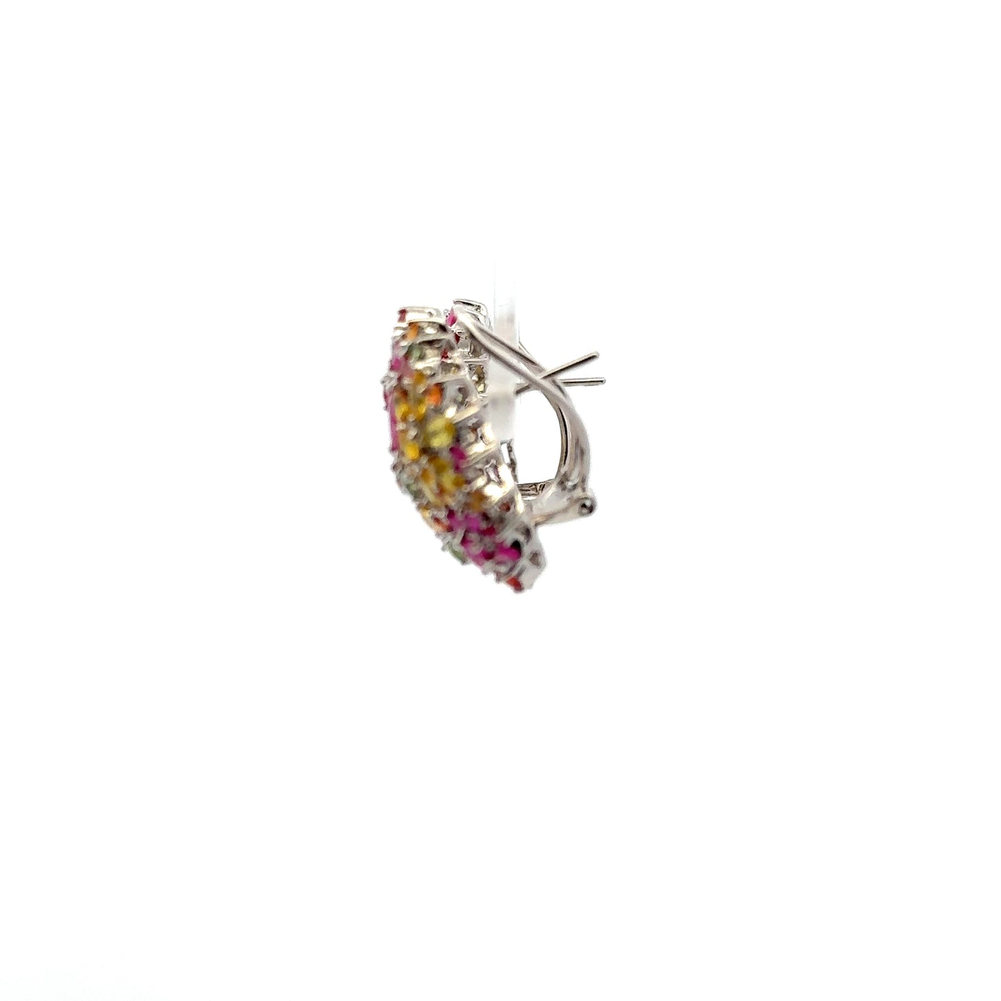 Ruby & Sapphire Jewelry Set – Handmade Natural Ruby & Sapphire Earrings, Pendant & Ring in 925 Sterling Silver, Rhodium Plated (Each Piece Also Sold Separately)