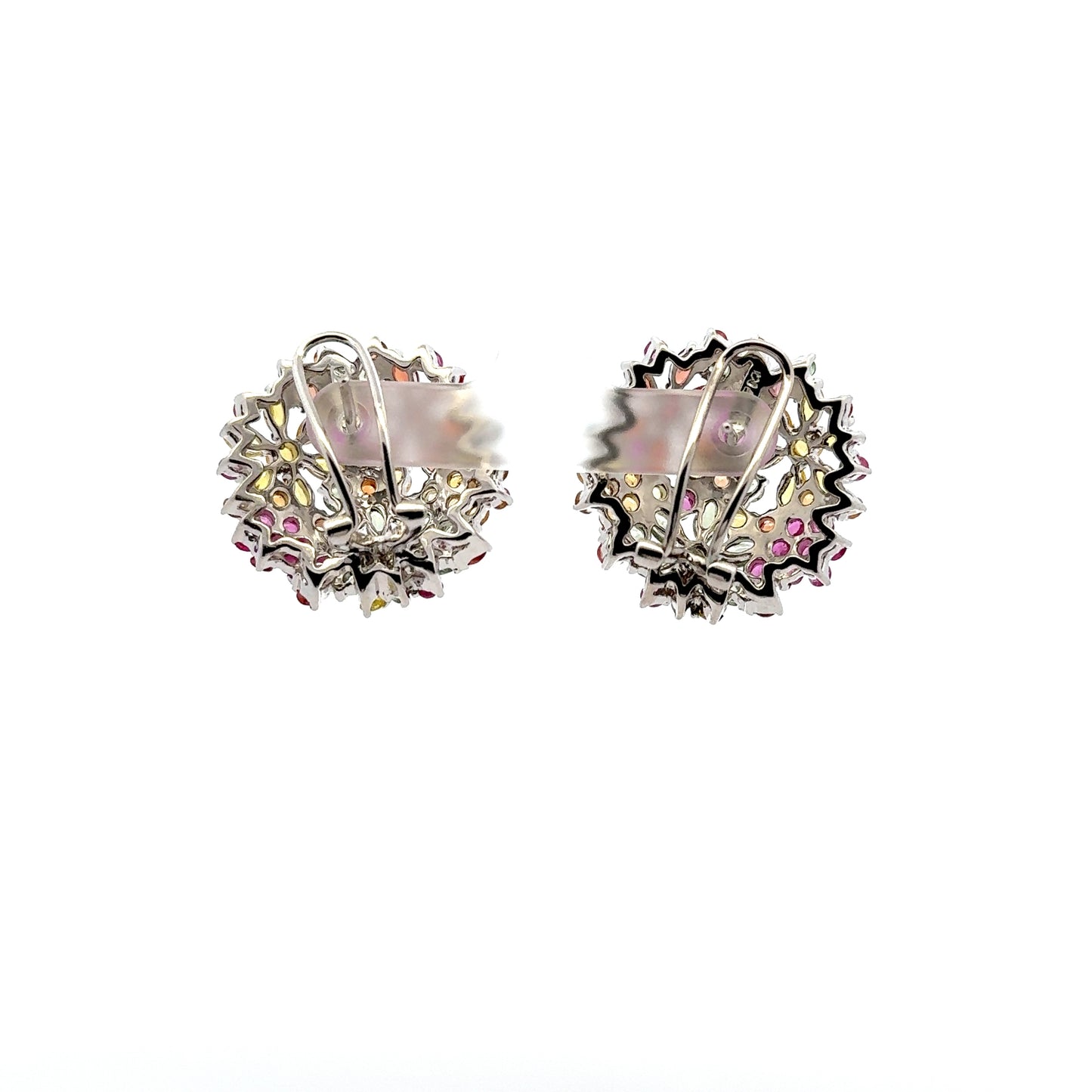 Ruby & Sapphire Jewelry Set – Handmade Natural Ruby & Sapphire Earrings, Pendant & Ring in 925 Sterling Silver, Rhodium Plated (Each Piece Also Sold Separately)