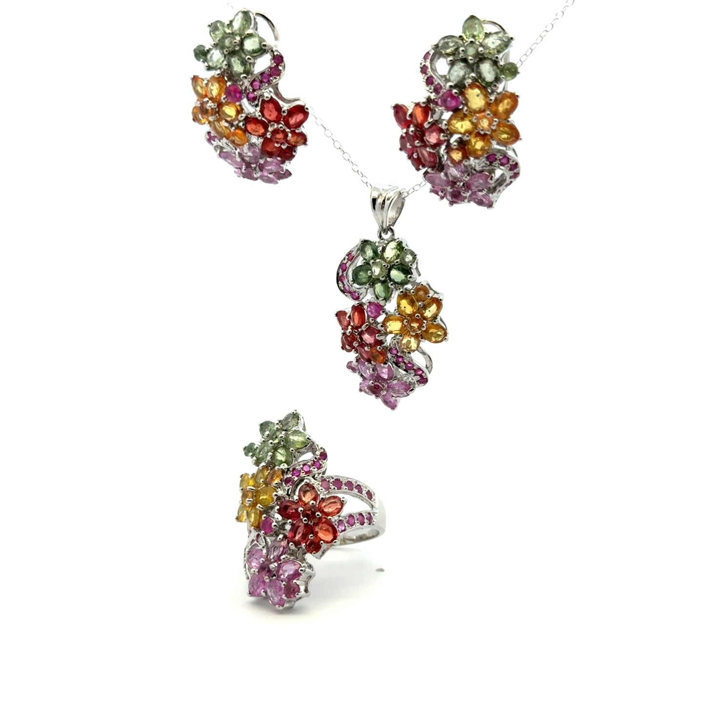 Ruby & Sapphire Jewelry Set