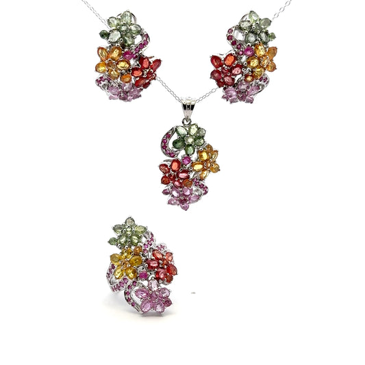 Ruby & Sapphire Jewelry Set