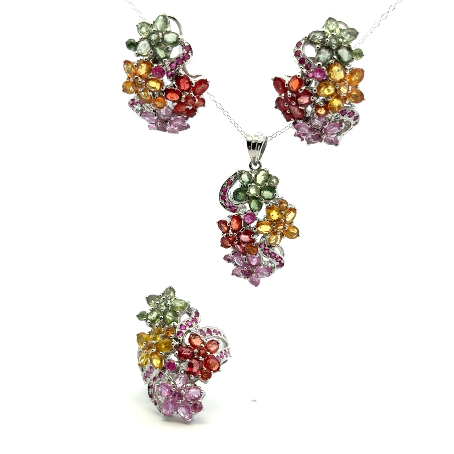 Ruby & Sapphire Jewelry Set