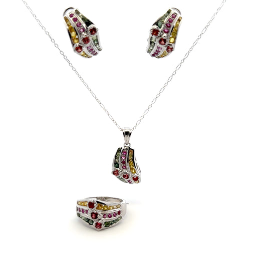 Ruby & Sapphire Jewelry Set