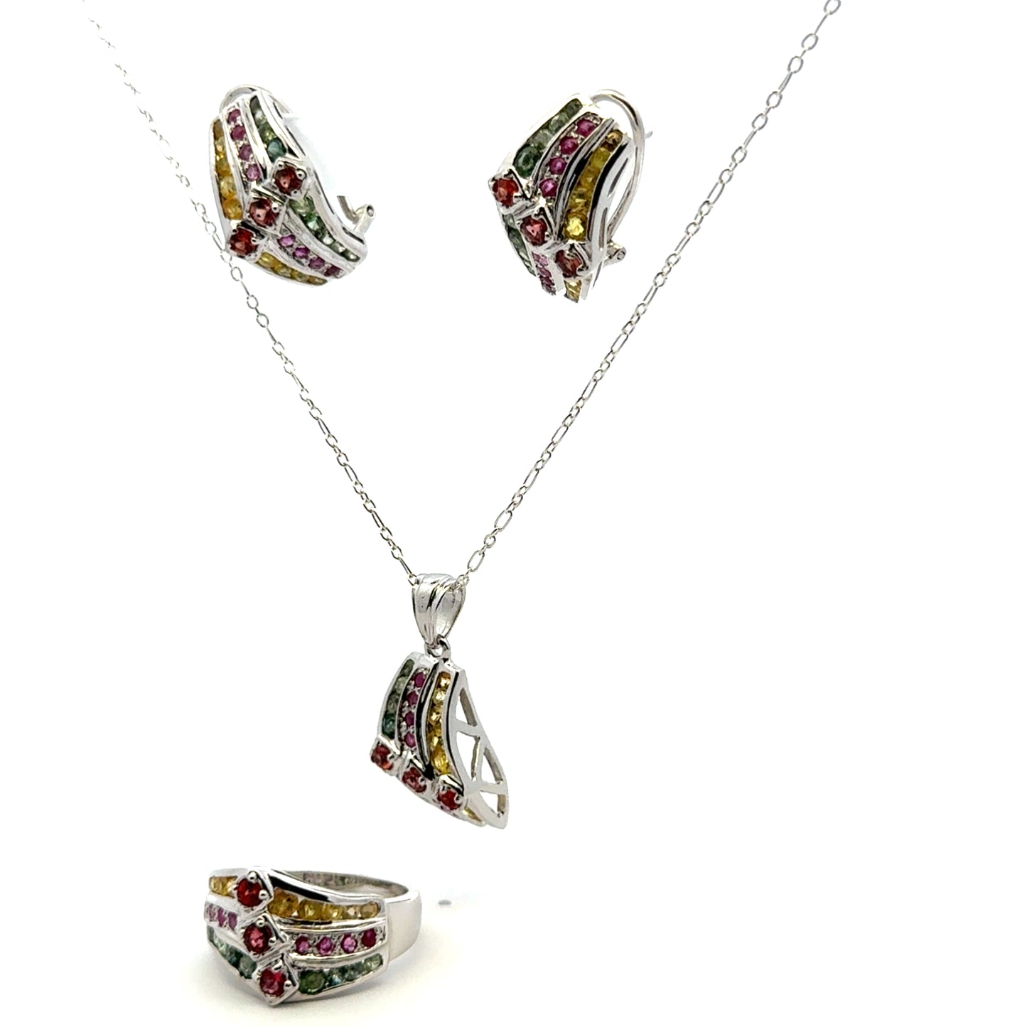 Ruby & Sapphire Jewelry Set