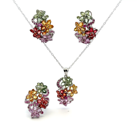 Jewelry Set: Ruby & Sapphire (Multi-Gemstone Jewelry)