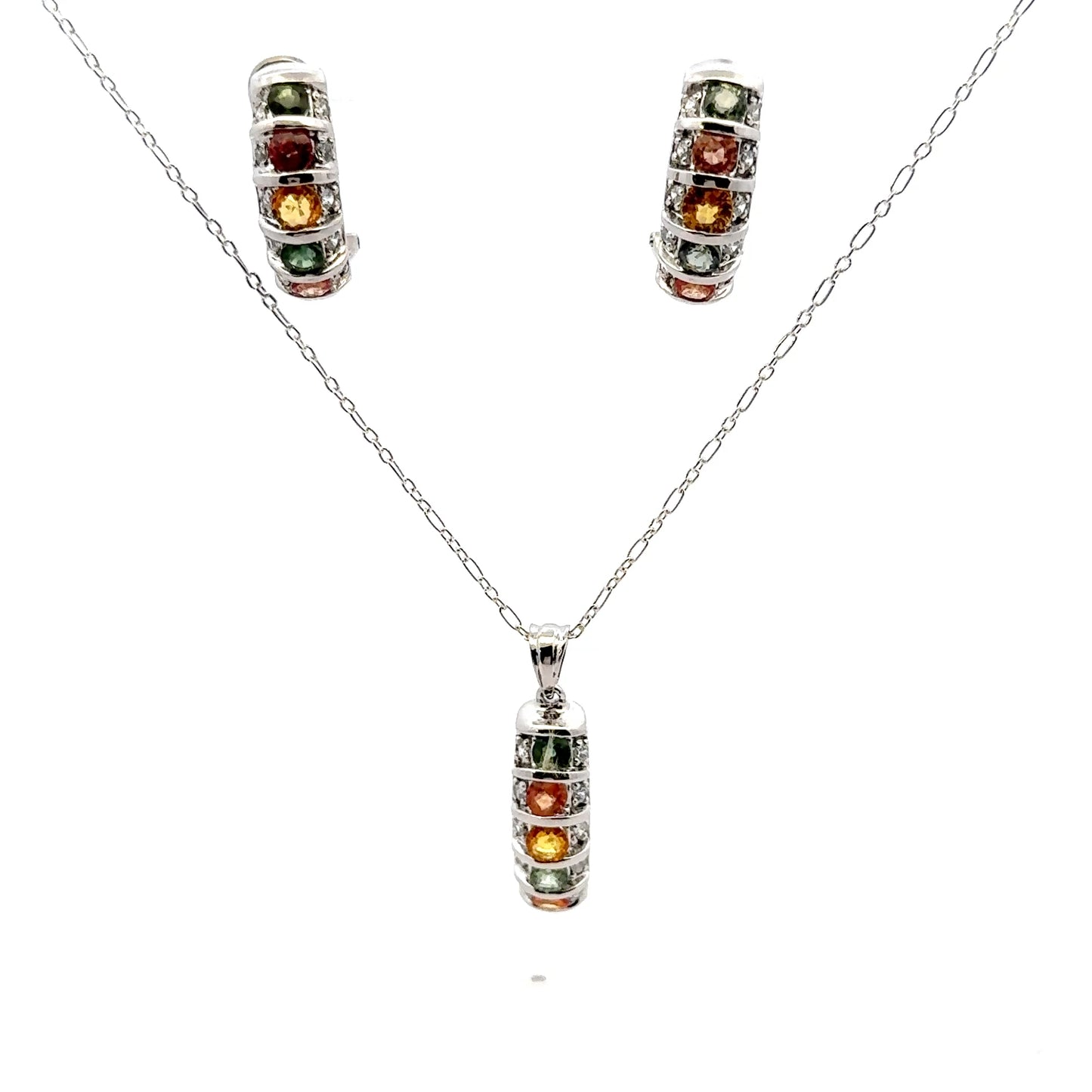 Sapphire & Cubic Zirconia Jewelry Set