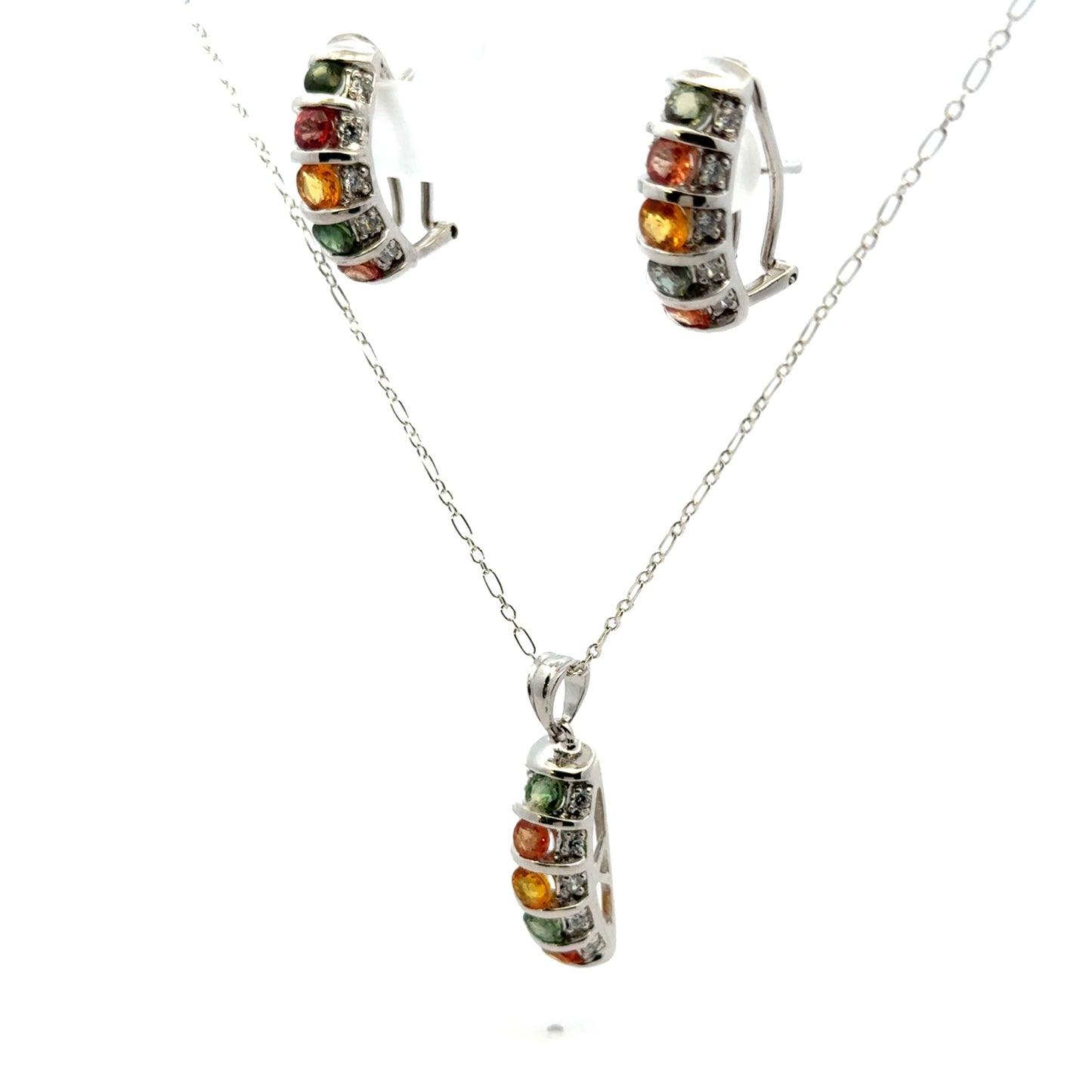 Sapphire & Cubic Zirconia Jewelry Set