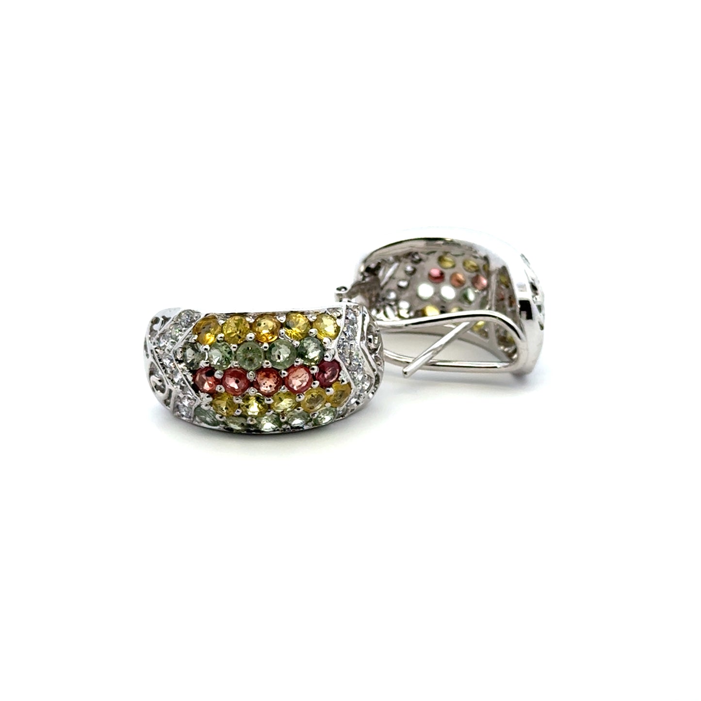Multi-Color Sapphire & Colorless Cubic Zirconia Jewelry Set