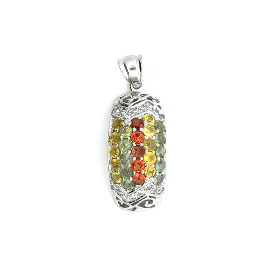 Multi-Color Sapphire & Colorless Cubic Zirconia Jewelry Set