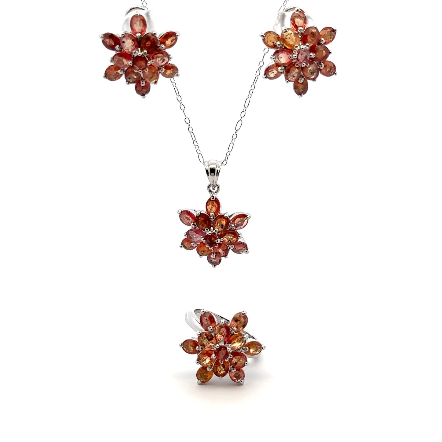 Orange Sapphire Jewelry Set