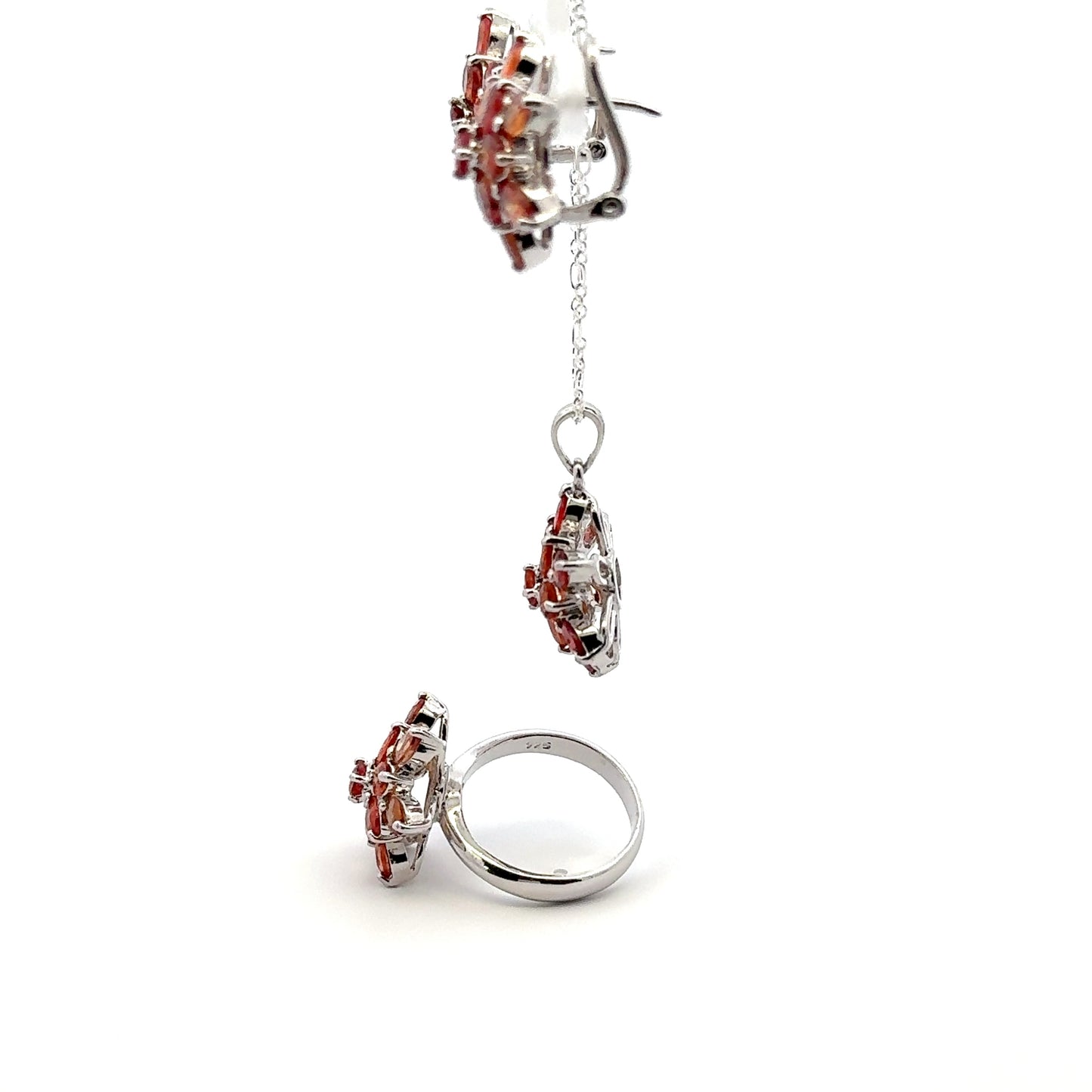 Orange Sapphire Jewelry Set