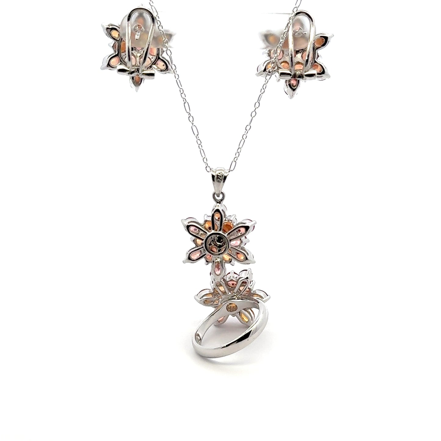 Orange Sapphire Jewelry Set