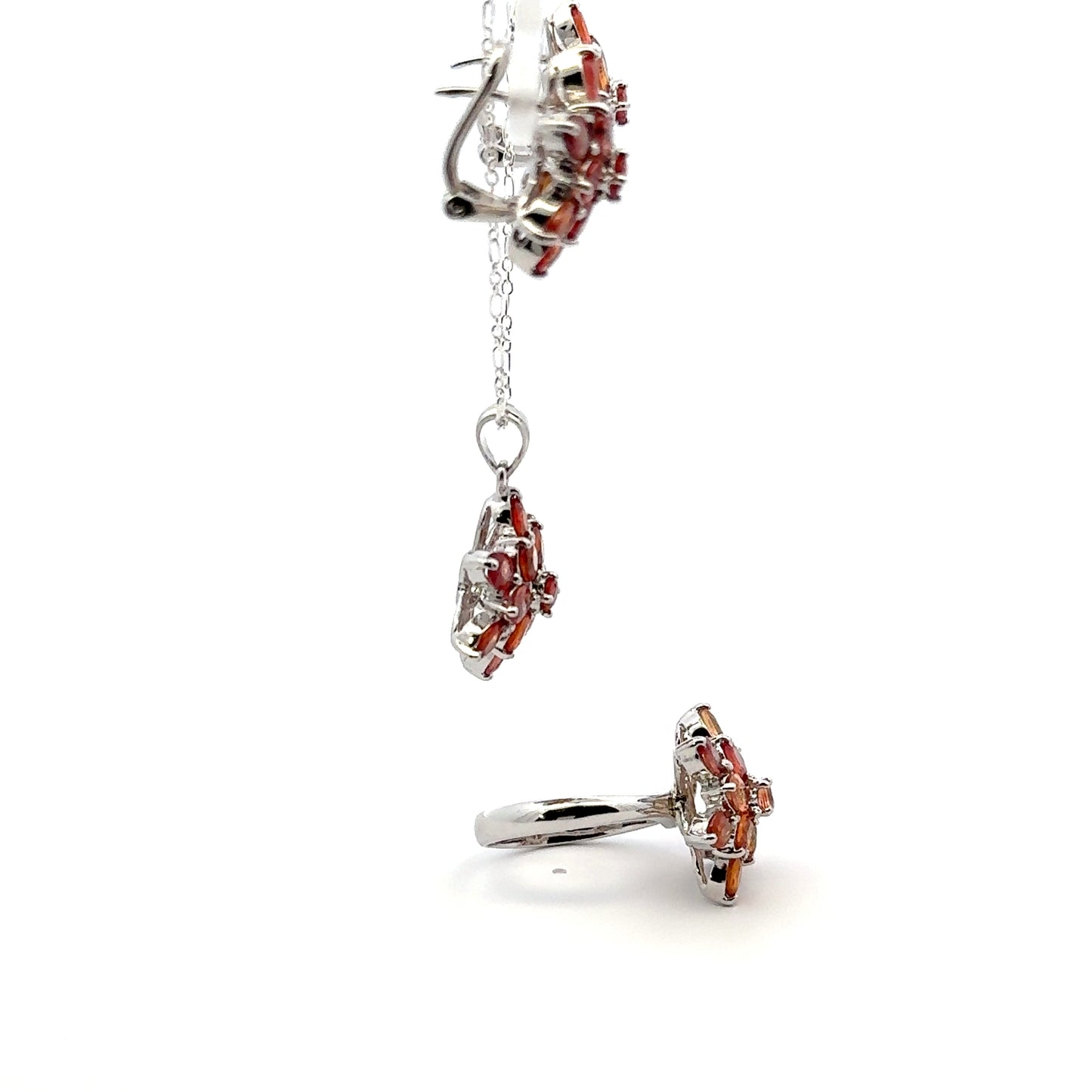 Orange Sapphire Jewelry Set