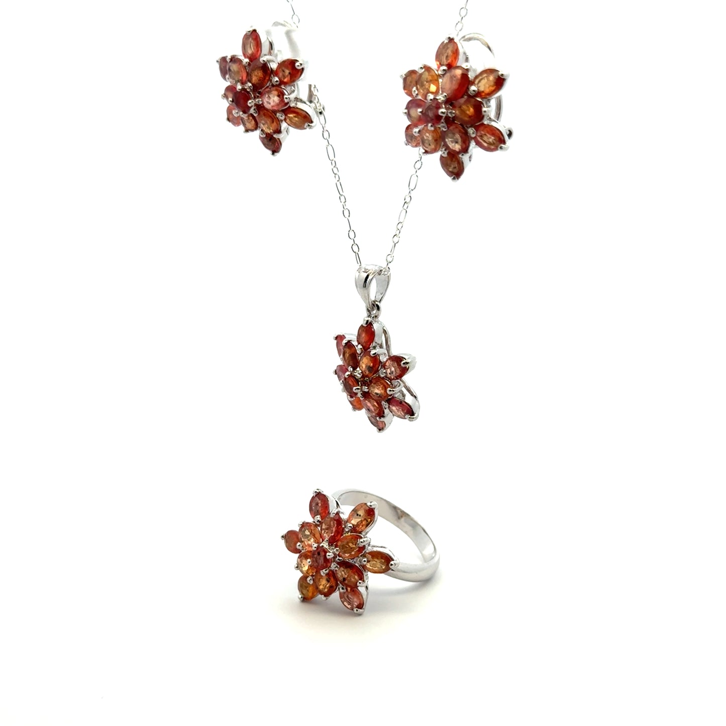 Orange Sapphire Jewelry Set