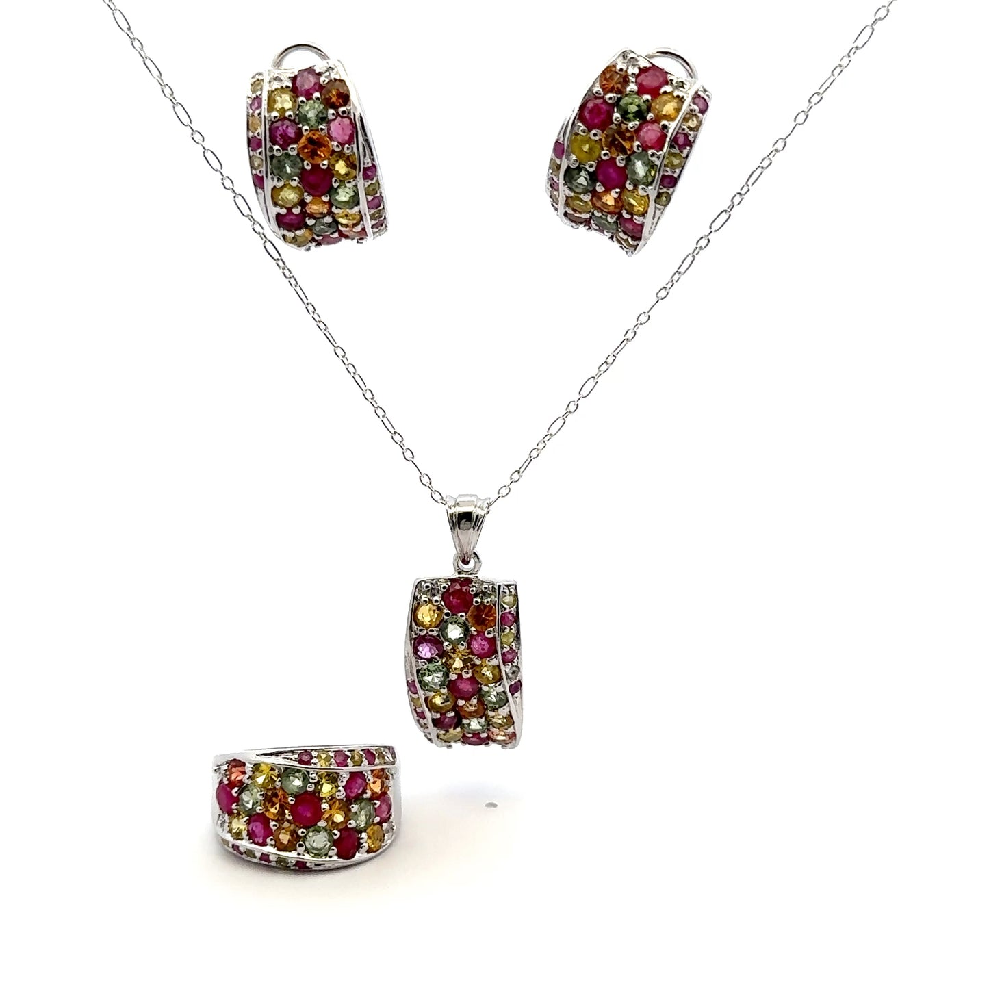 Ruby & Sapphire Jewelry Set