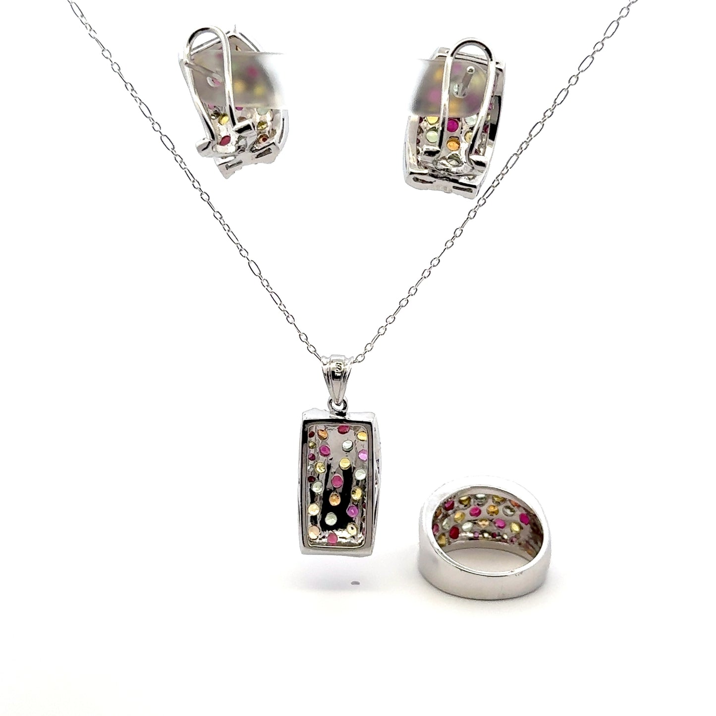 Ruby & Sapphire Jewelry Set