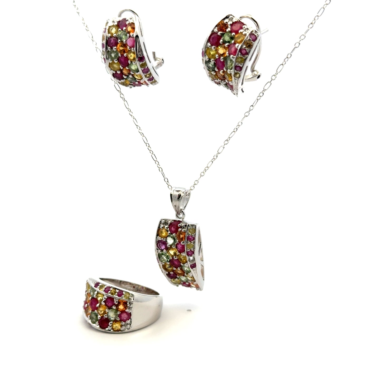 Ruby & Sapphire Jewelry Set