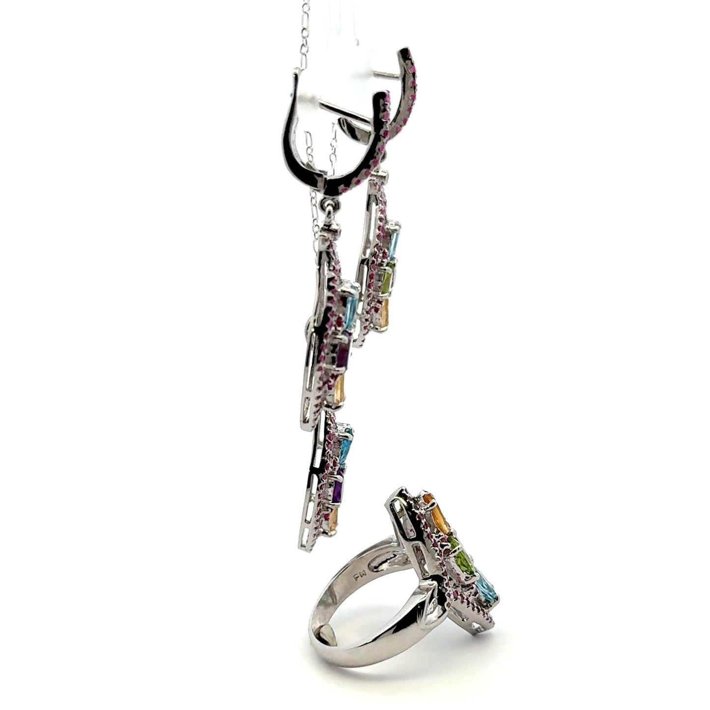 Jewelry Set: Ruby, Sapphire, Amethyst, Citrine & Topaz (Multi-Gemstone Jewelry)