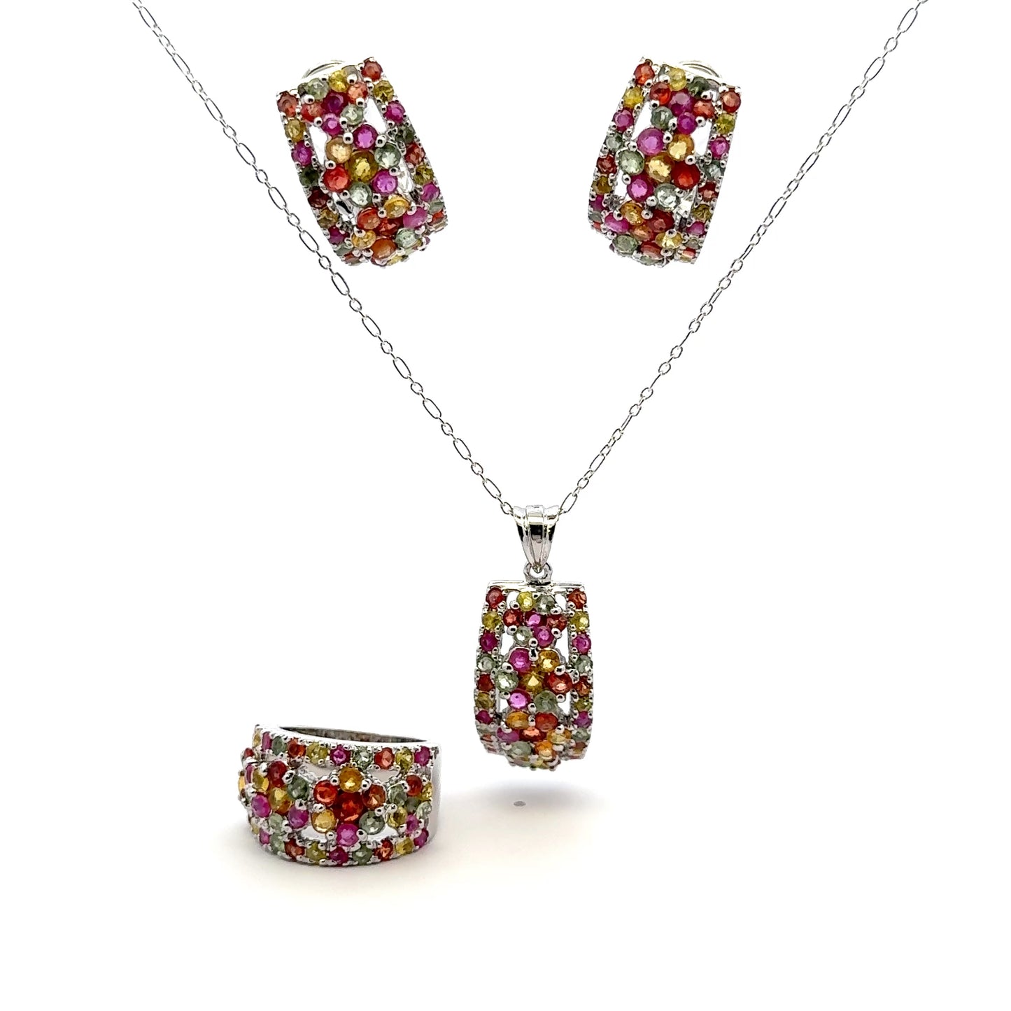 Ruby & Sapphire Jewelry Set