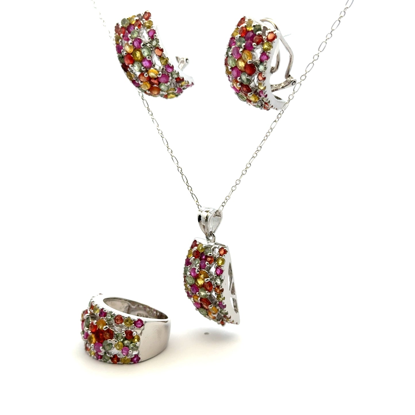Ruby & Sapphire Jewelry Set