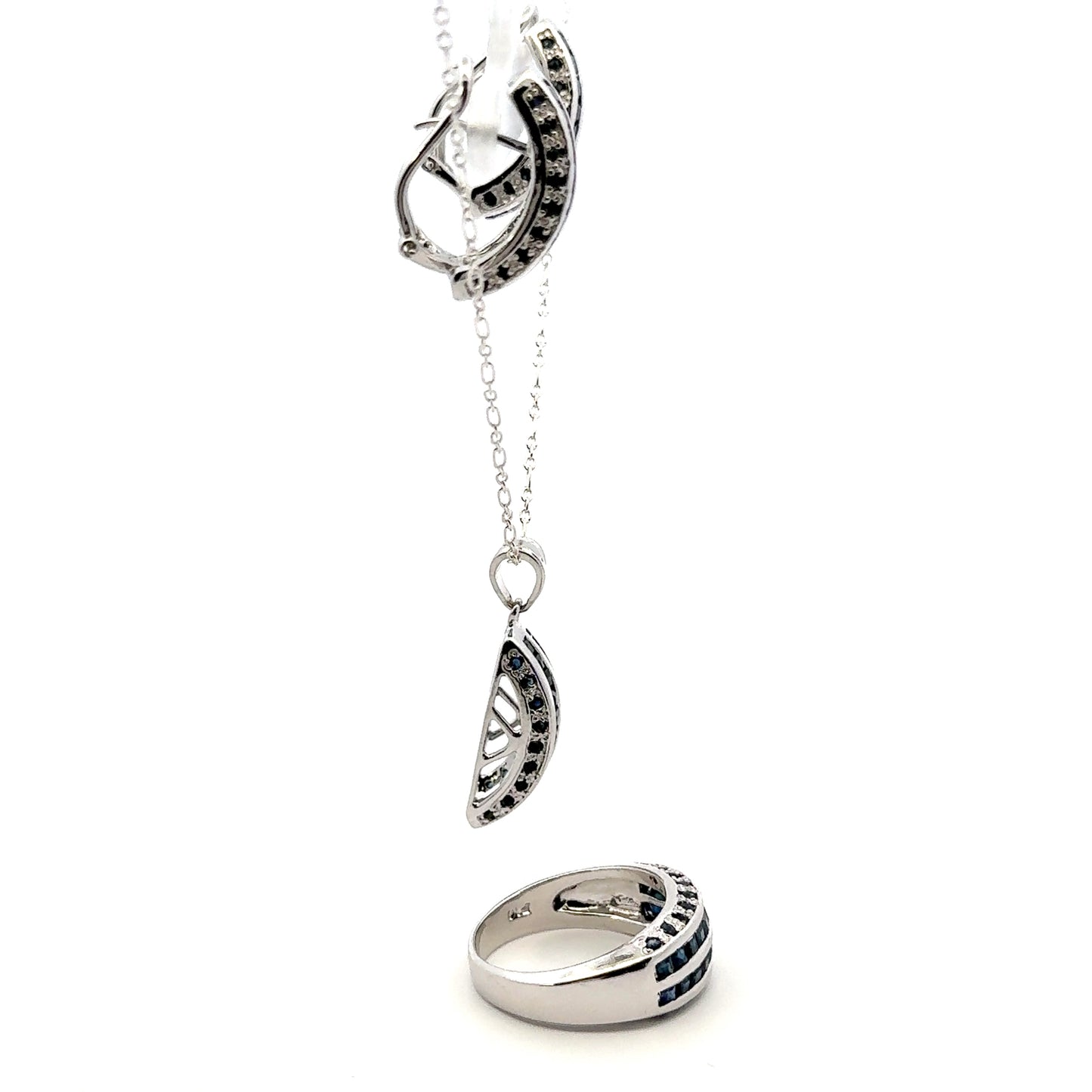 Sapphire Channel Jewelry Set