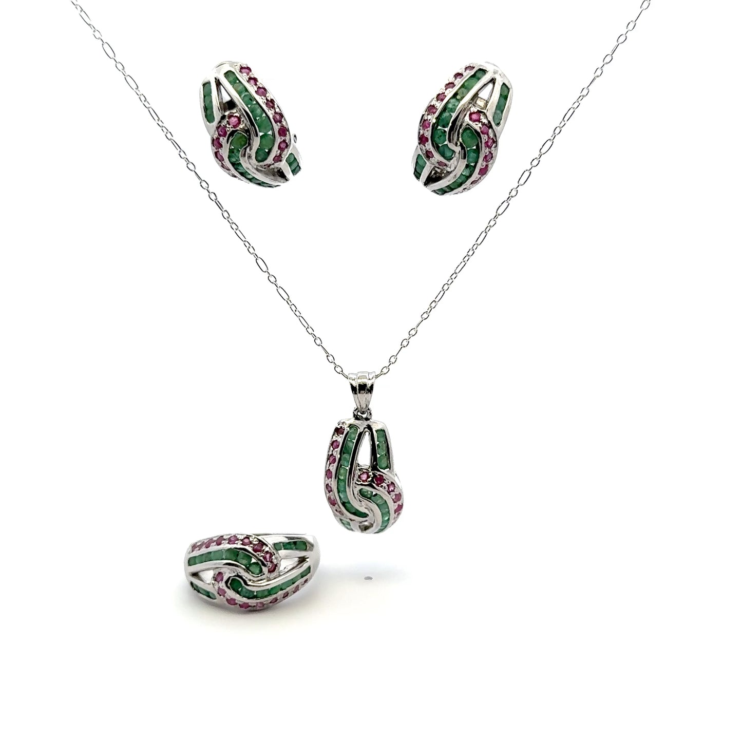 Jewelry Set: Ruby & Emerald (Multi-Gemstone Jewelry)