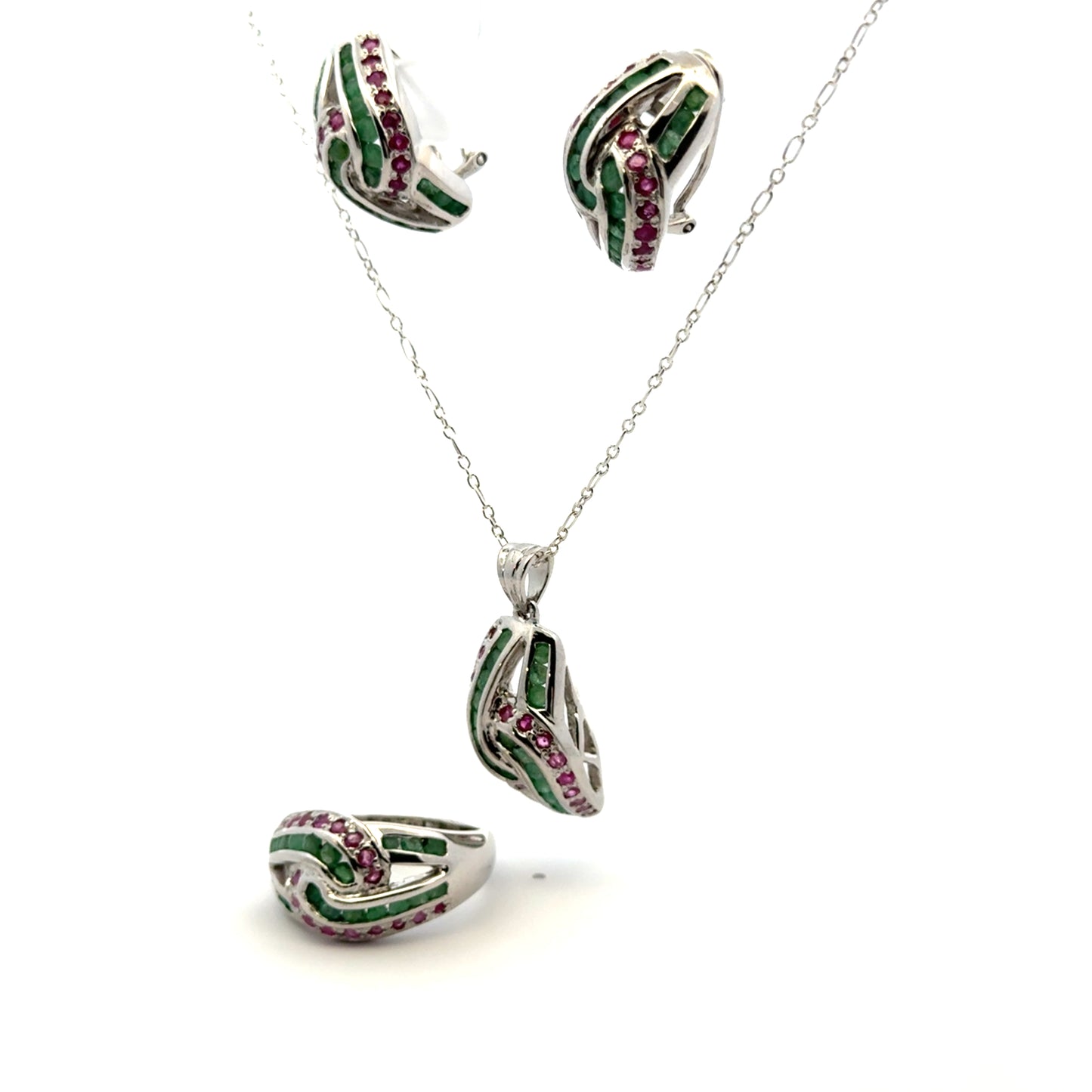 Jewelry Set: Ruby & Emerald (Multi-Gemstone Jewelry)