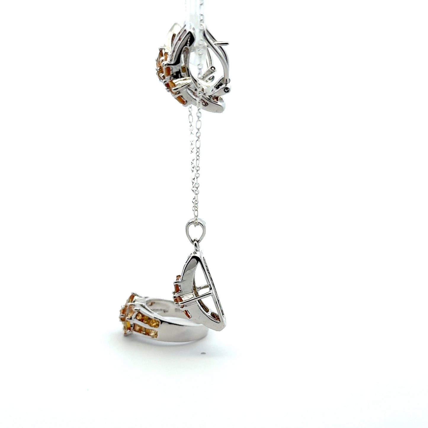 Orange Sapphire Jewelry Set